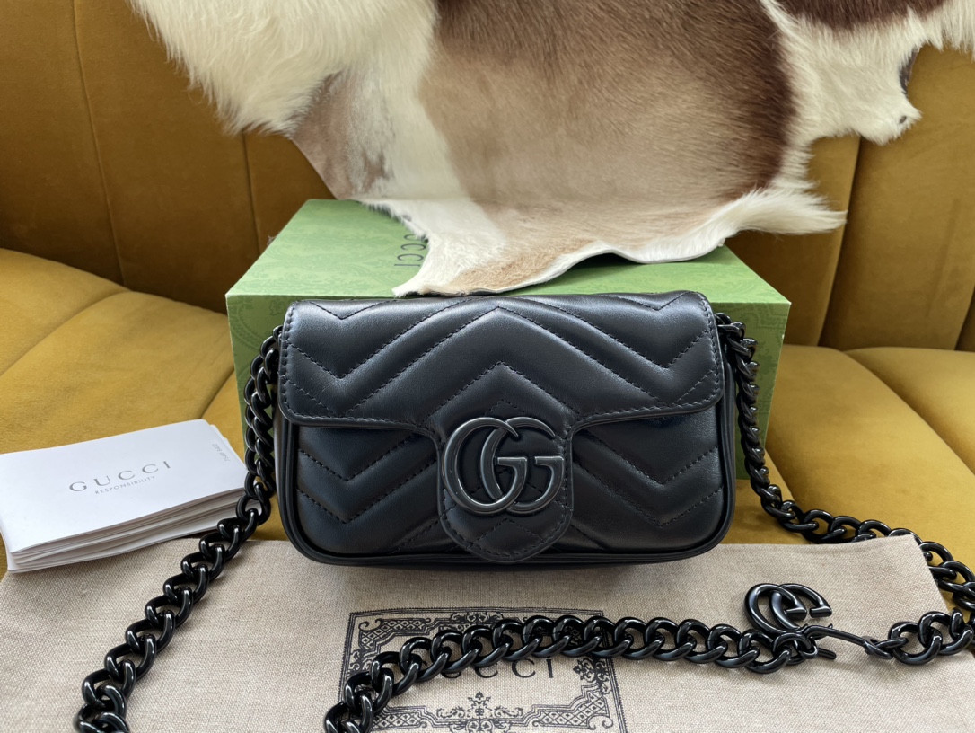 GG Marmont belt bag in black leather 699757 