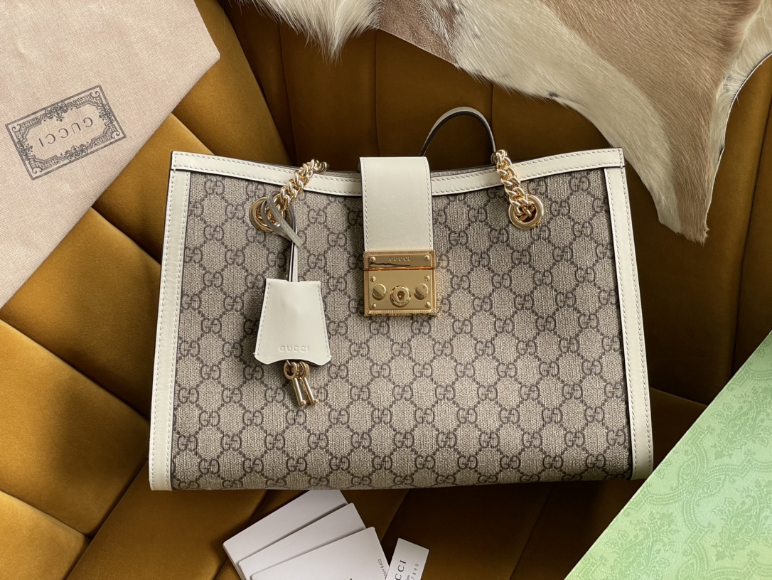 GUCCI PADLOCK GG MEDIUM SHOULDER BAG 479197（white ）