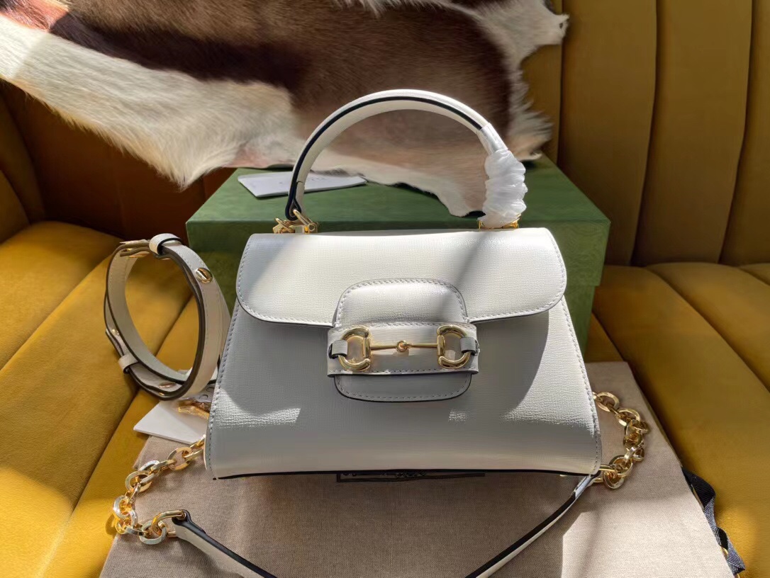 Gucci Horsebit 1955 mini bag in white leather