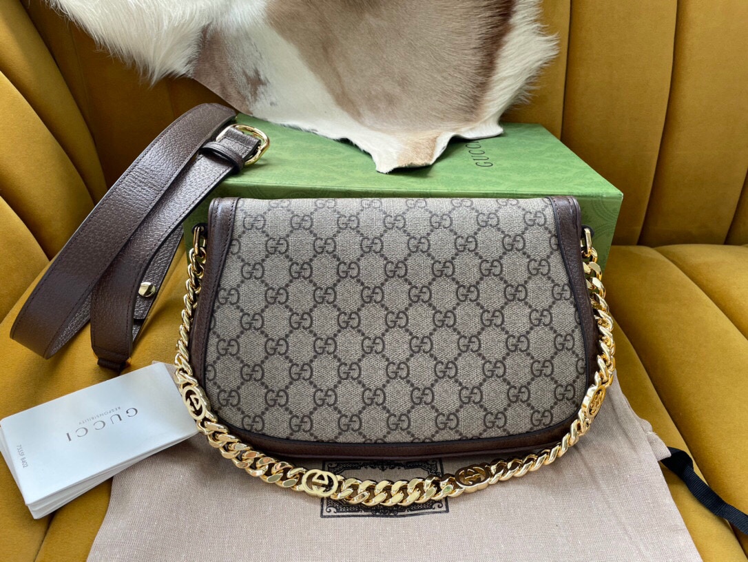 Gucci Blondie shoulder bag in brown leather 699268