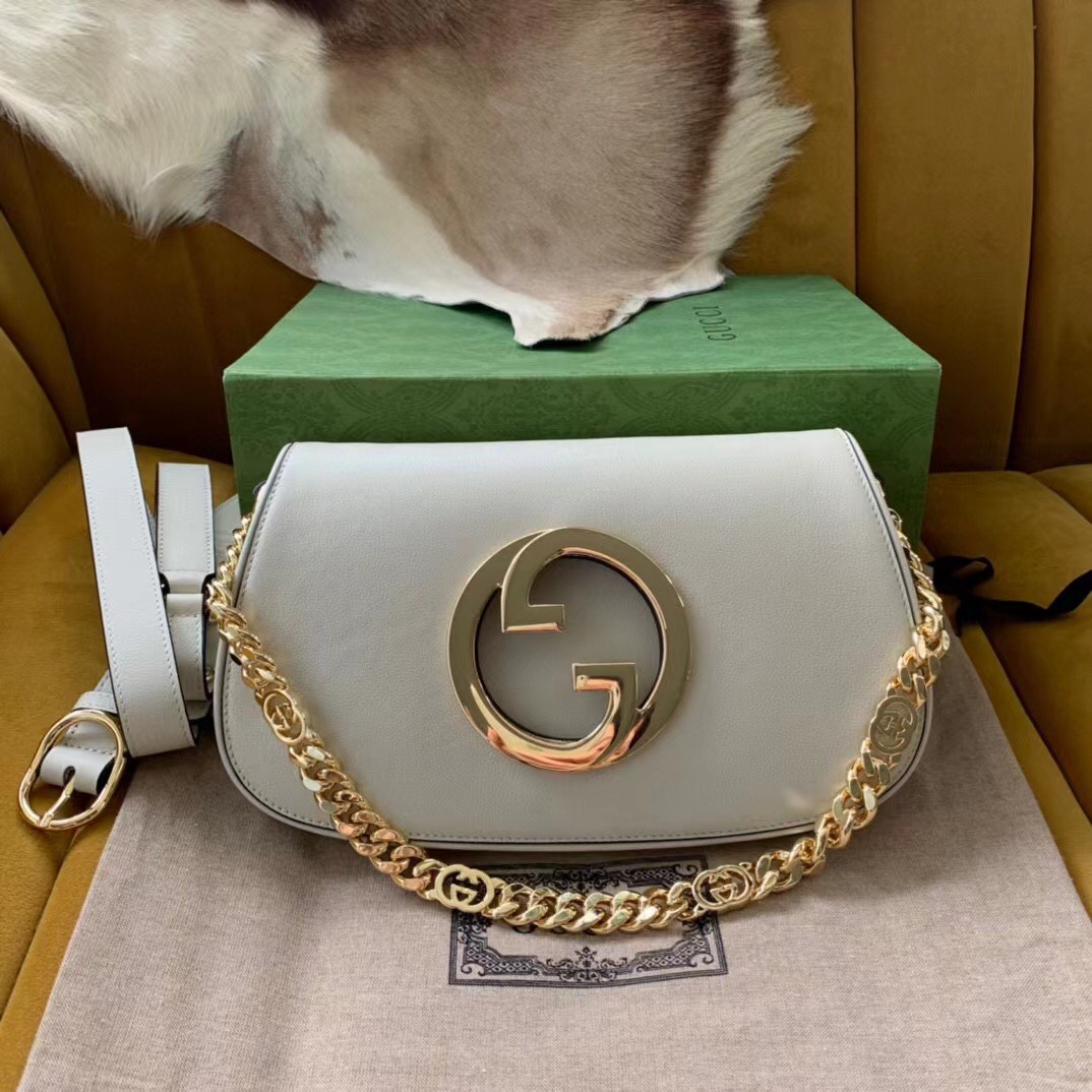 Gucci Blondie shoulder bag in white leather 699268