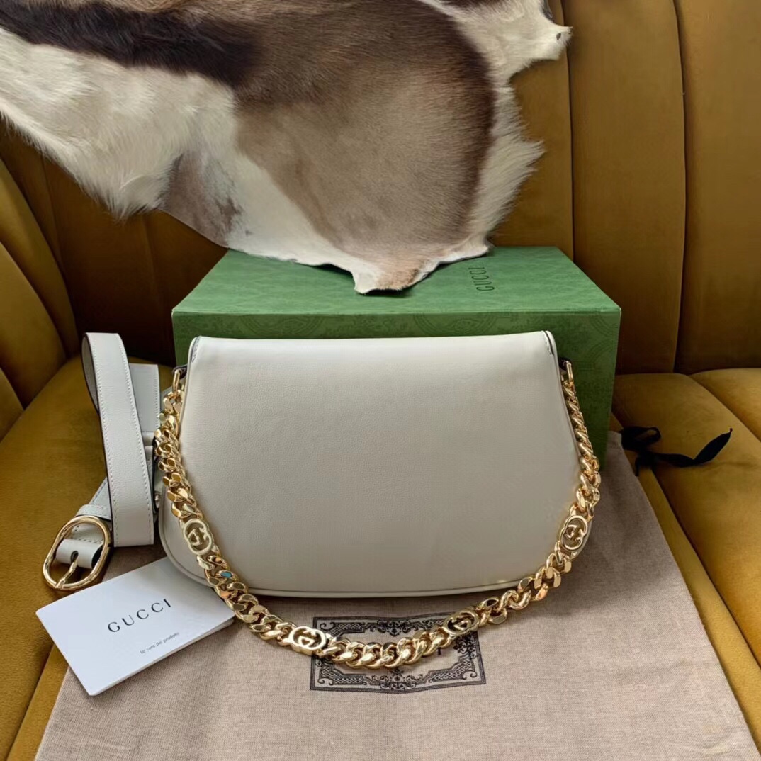 Gucci Blondie shoulder bag in white leather 699268