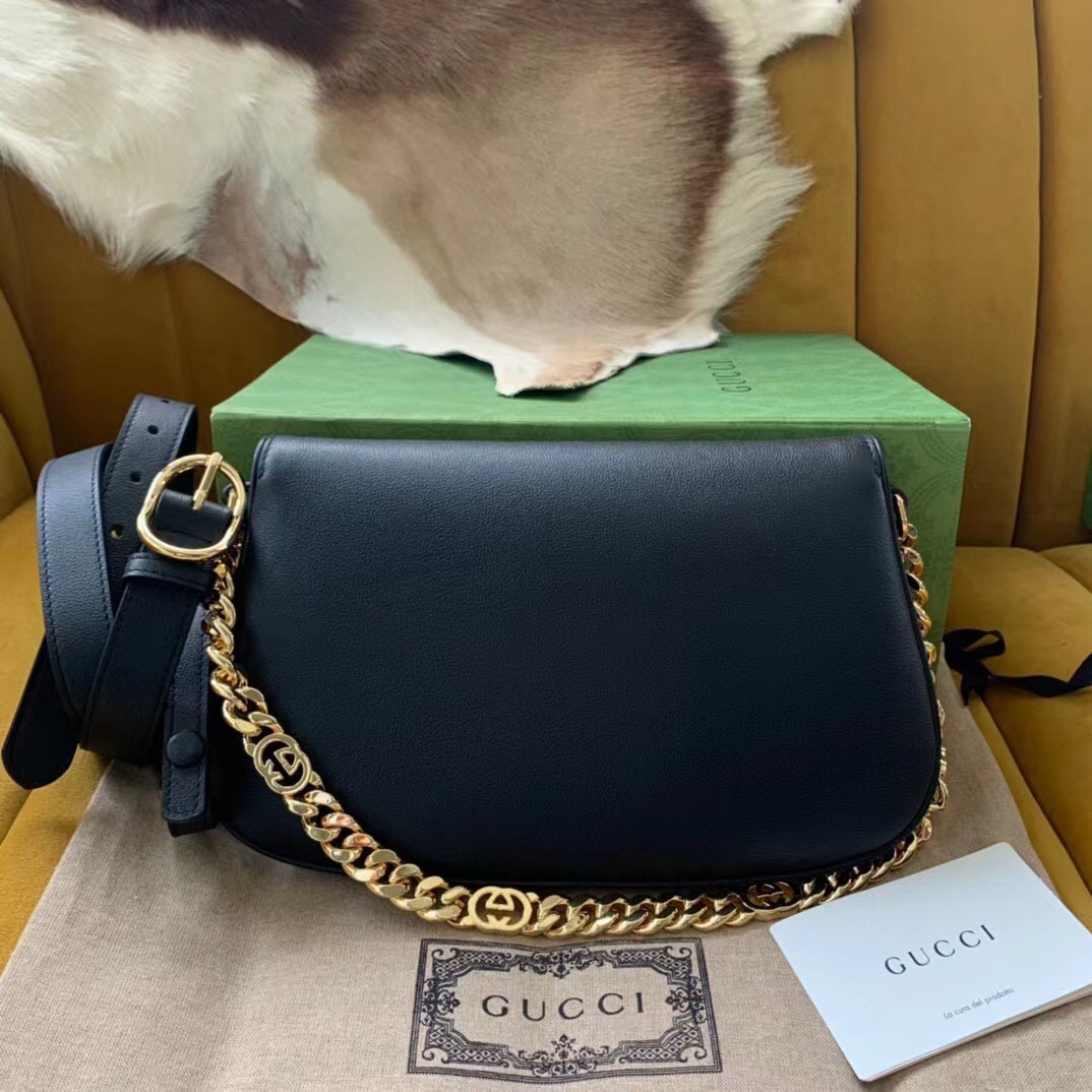 Gucci Blondie shoulder bag in black leather 699268