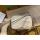 White Leather GG Marmont Matelassé Mini Bag Zip