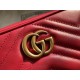 Red Leather GG Marmont Matelassé Mini Bag Zip