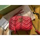 Red Leather GG Marmont Matelassé Small Bag Zip