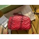 Red Leather GG Marmont Matelassé Small Bag Zip