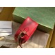 Red Leather GG Marmont Matelassé Small Bag Zip