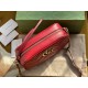 Red Leather GG Marmont Matelassé Small Bag Zip