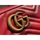 Red Leather GG Marmont Matelassé Small Bag Zip