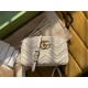 White Leather GG Marmont Matelassé Small Bag Zip