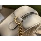 White Leather GG Marmont Matelassé Small Bag Zip