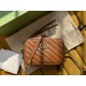 Brown Leather GG Marmont Matelassé Mini Bag Zip