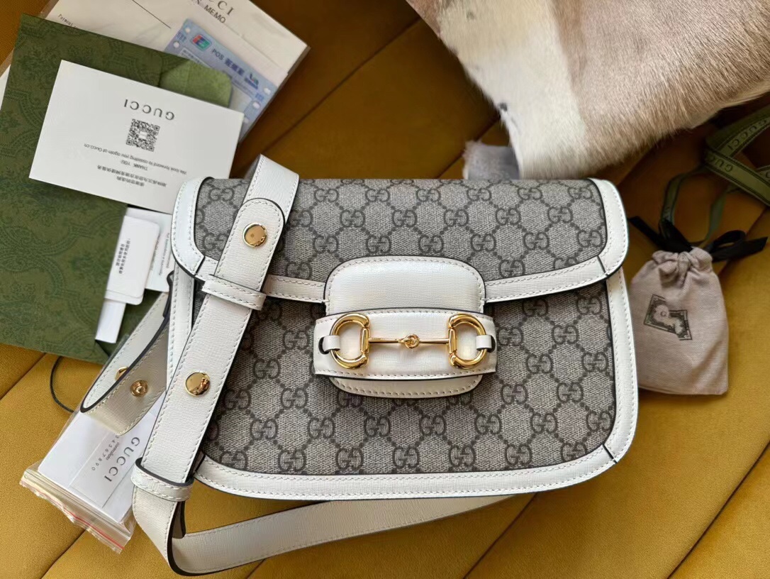 Gucci Horsebit 1955 shoulder bag White