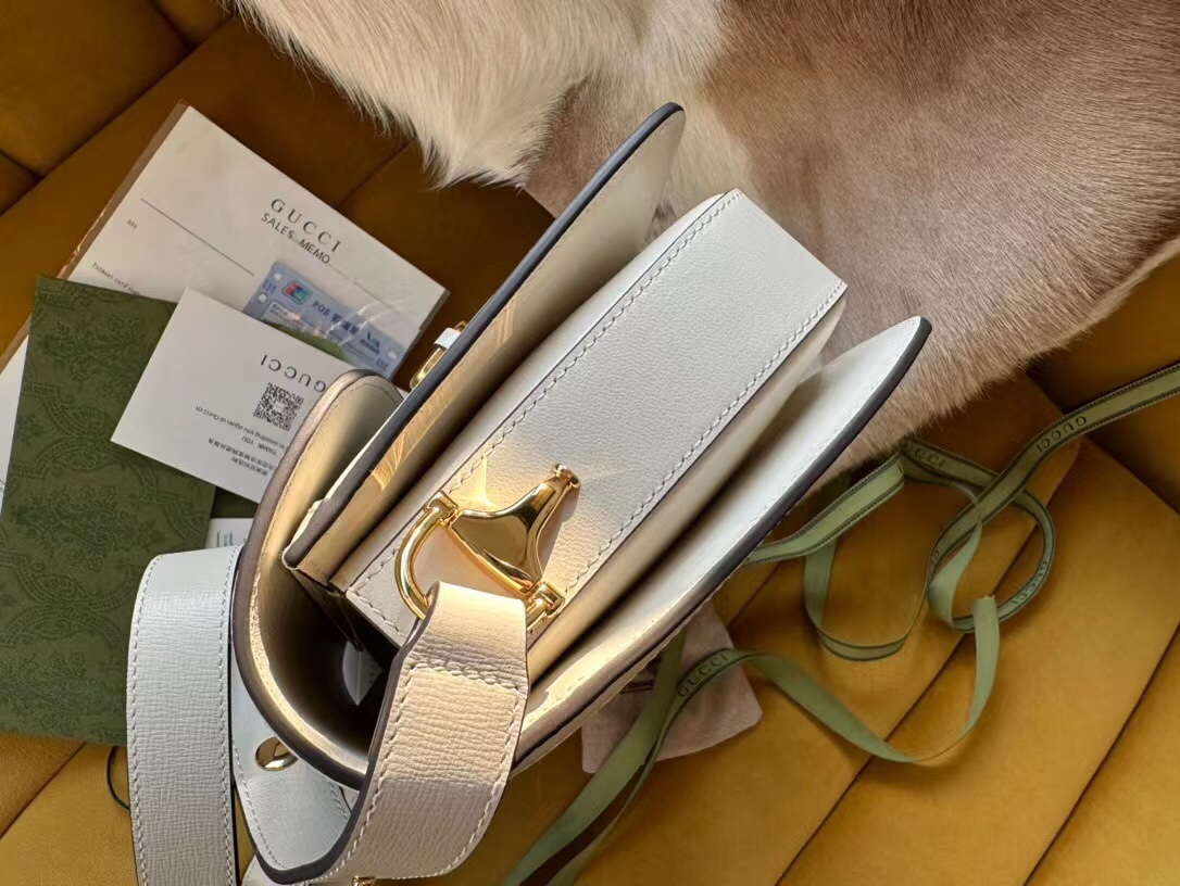 Gucci Horsebit 1955 shoulder bag White