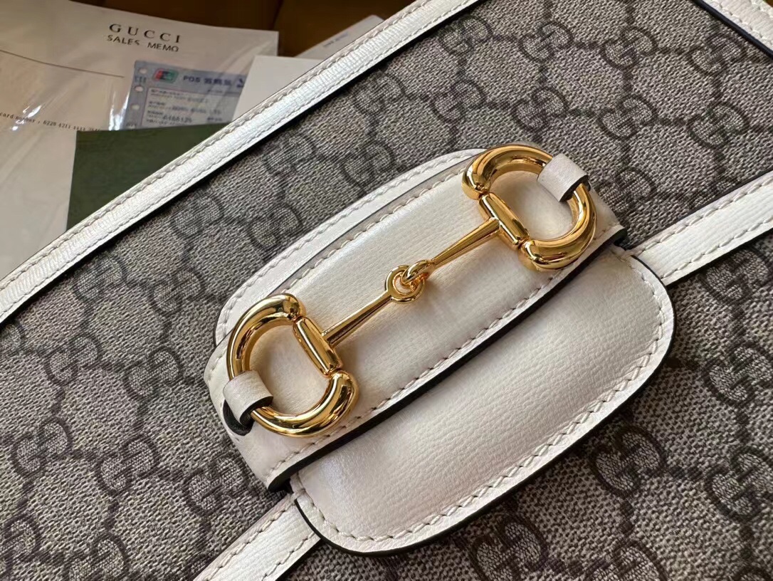 Gucci Horsebit 1955 shoulder bag White