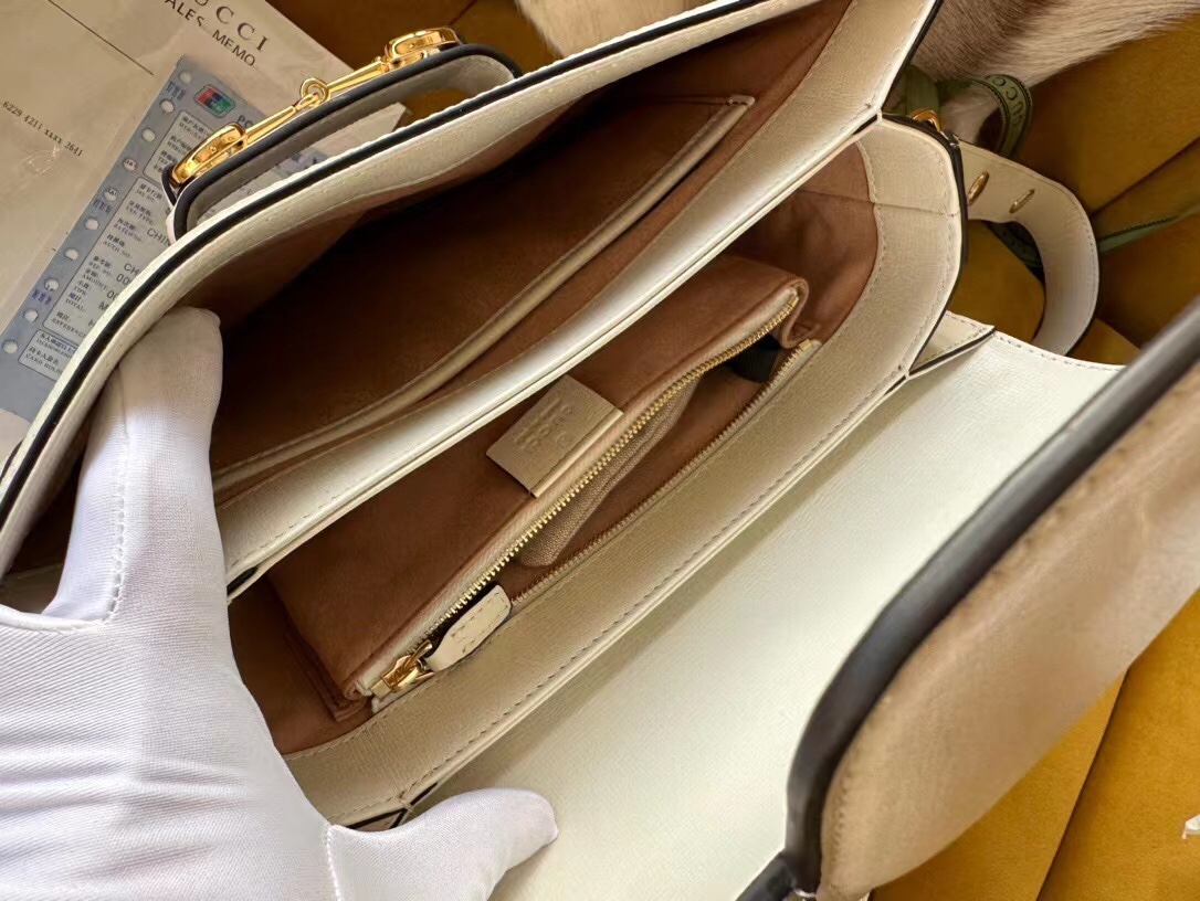 Gucci Horsebit 1955 shoulder bag White