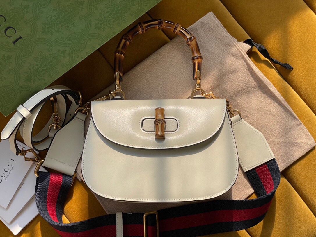 675797 Gucci Small Top Handle Bag White