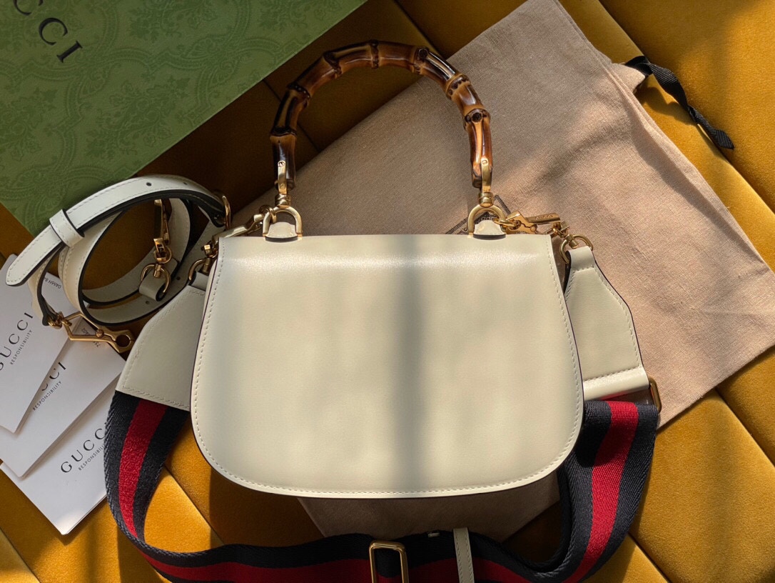 675797 Gucci Small Top Handle Bag White