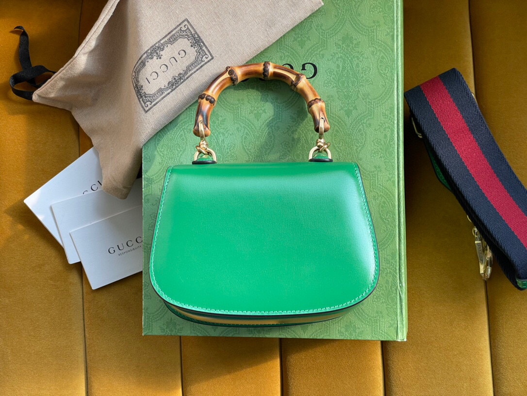 Gucci 686864 Gucci Bamboo 1947 Mini Top Handle Bag Green