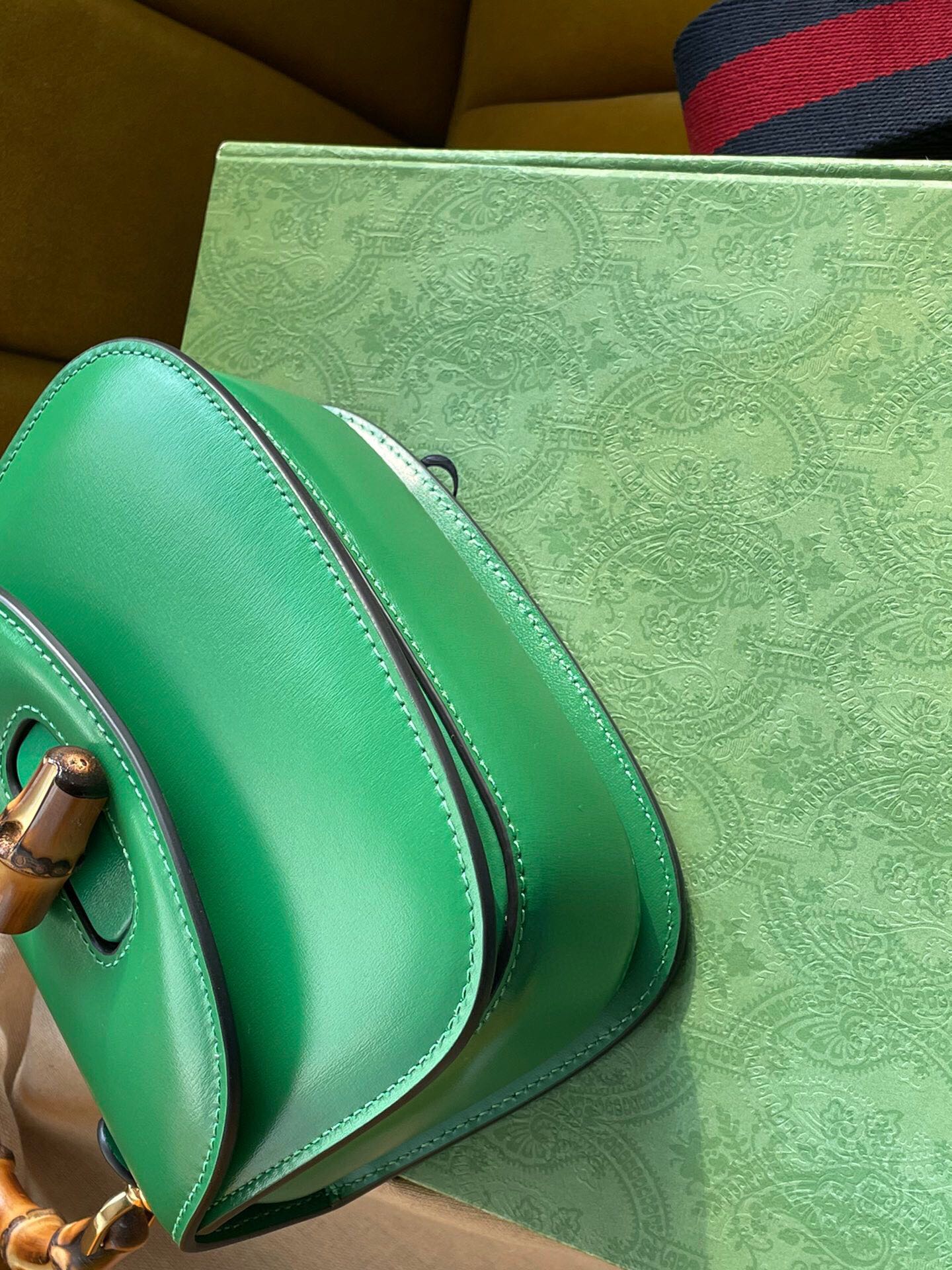 Gucci 686864 Gucci Bamboo 1947 Mini Top Handle Bag Green