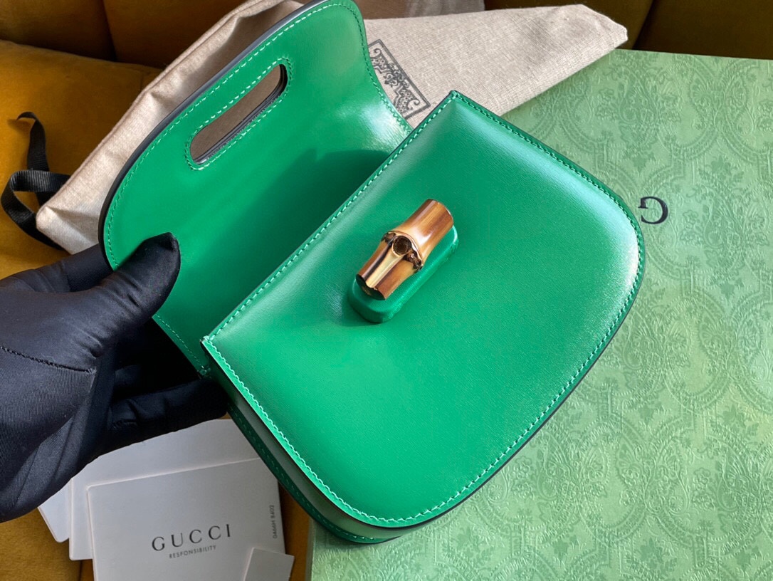 Gucci 686864 Gucci Bamboo 1947 Mini Top Handle Bag Green