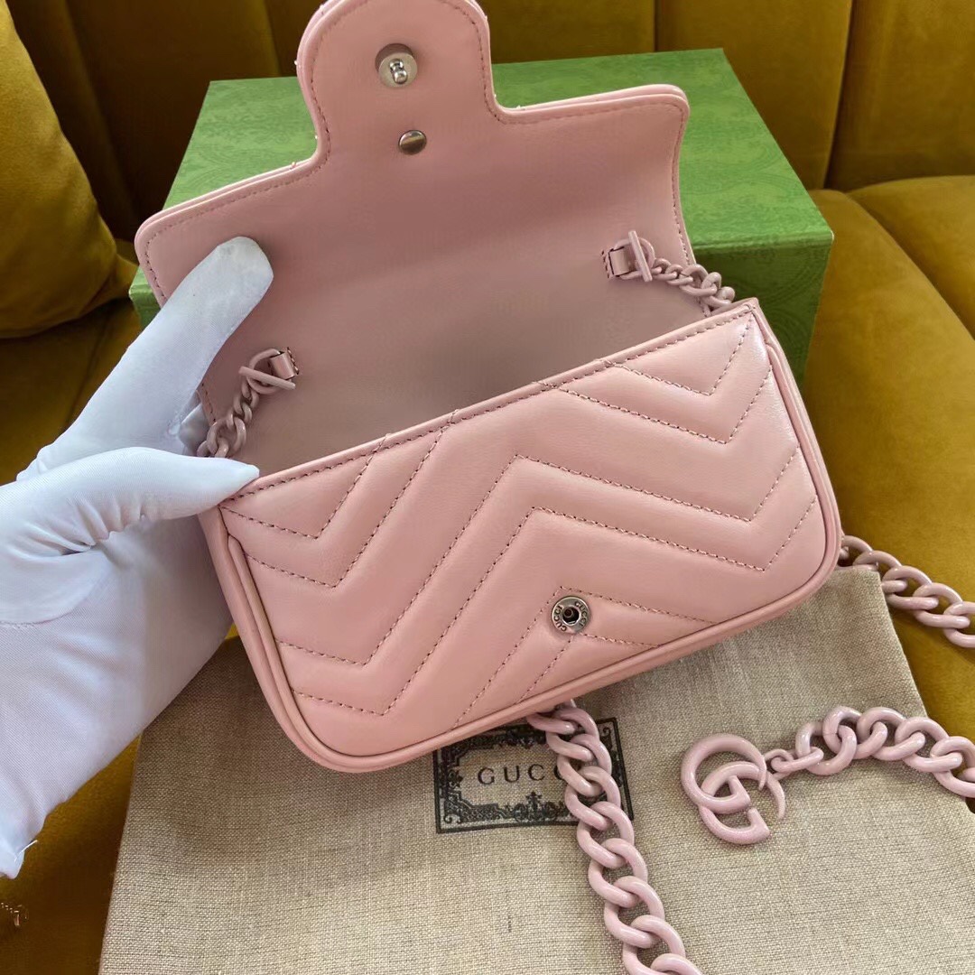 Replica Gucci 699757 GG Marmont Belt Bag Pink