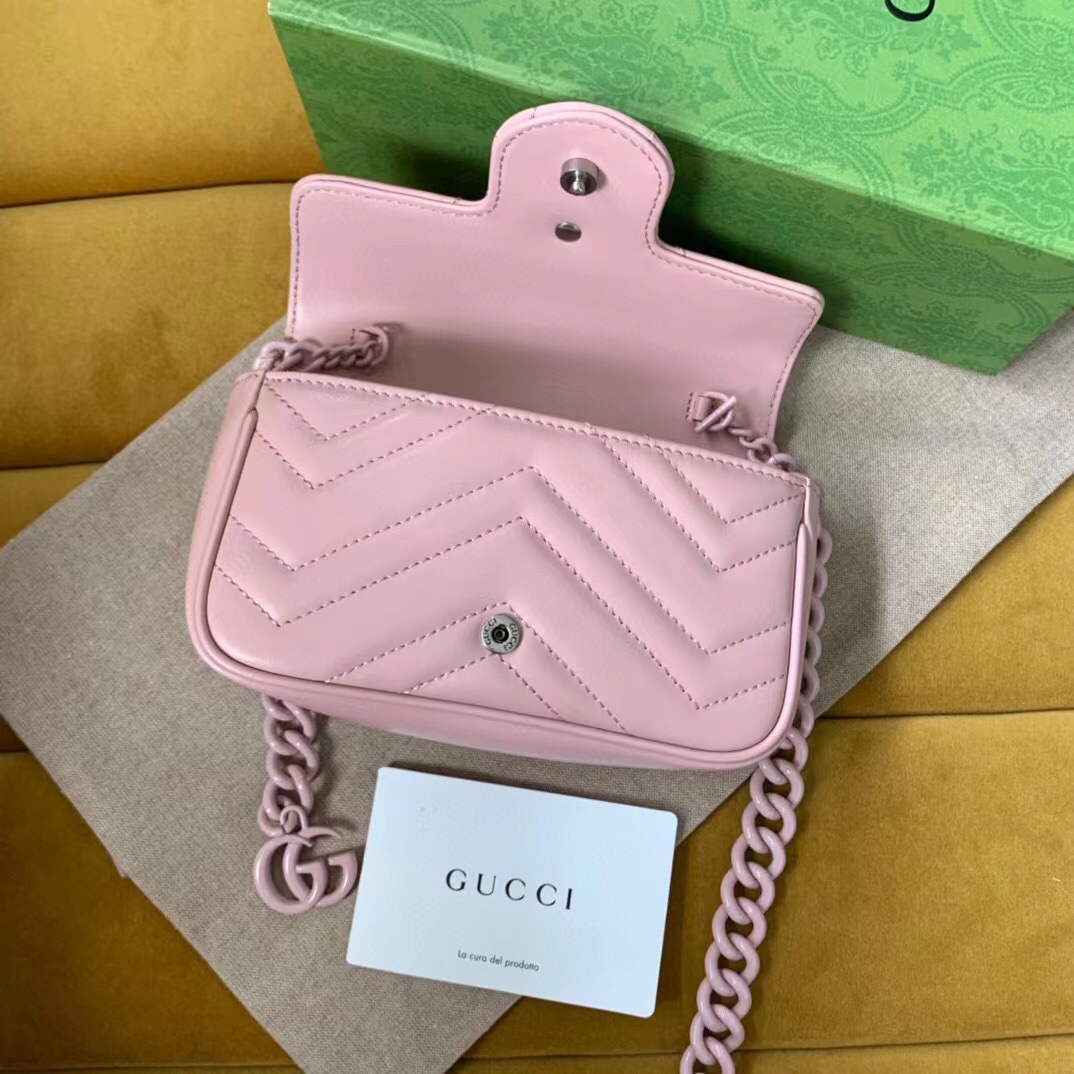 Replica Gucci 699757 GG Marmont Belt Bag Pink