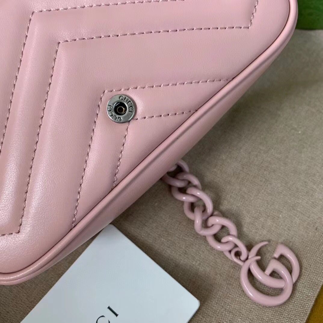 Replica Gucci 699757 GG Marmont Belt Bag Pink