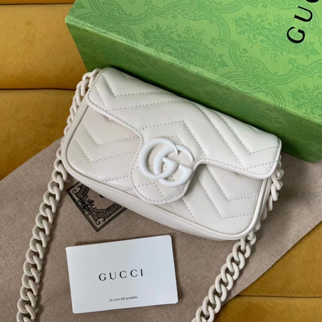 Replica Gucci 699757 GG Marmont Belt Bag White