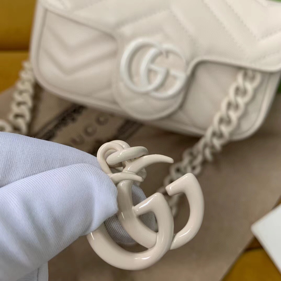 Replica Gucci 699757 GG Marmont Belt Bag White