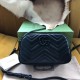 Gucci 447632 Women's Black Quilted Leather GG Marmont Shoulder bag 