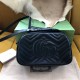 Gucci 447632 Women's Black Quilted Leather GG Marmont Shoulder bag 