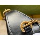 GG Marmont half-moon-shaped mini bag Black