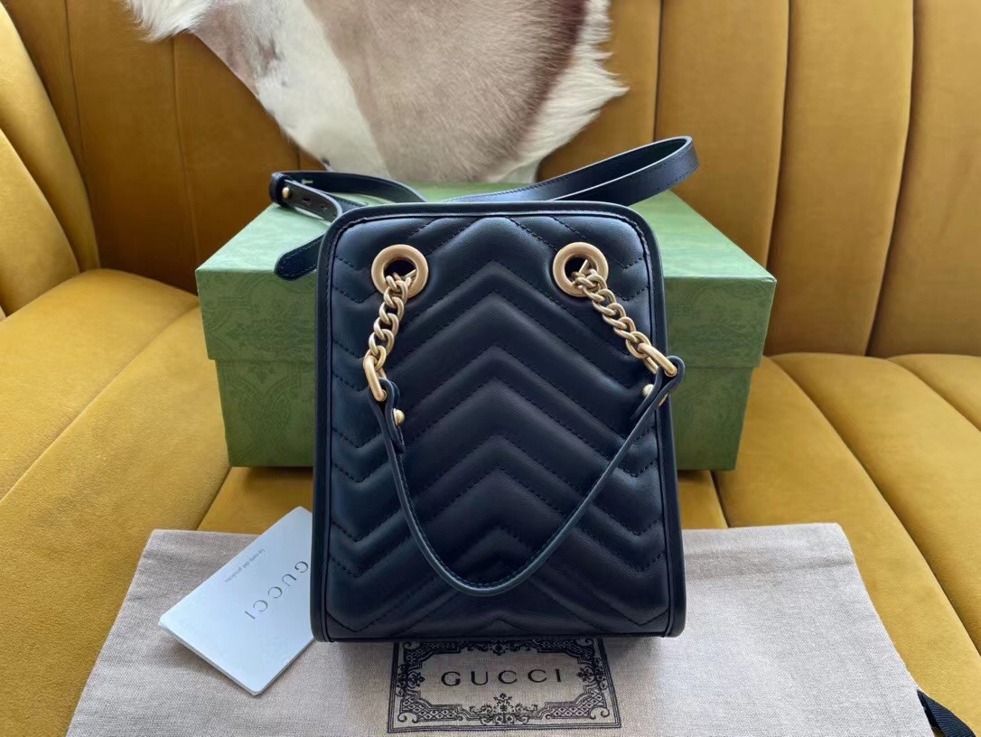 GUCCI GG Marmont Quilted mini 2-way Bag Black