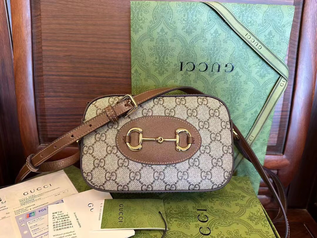 NEW GUCCI 760196 HORSEBIT 1955 SMALL LEATHER 